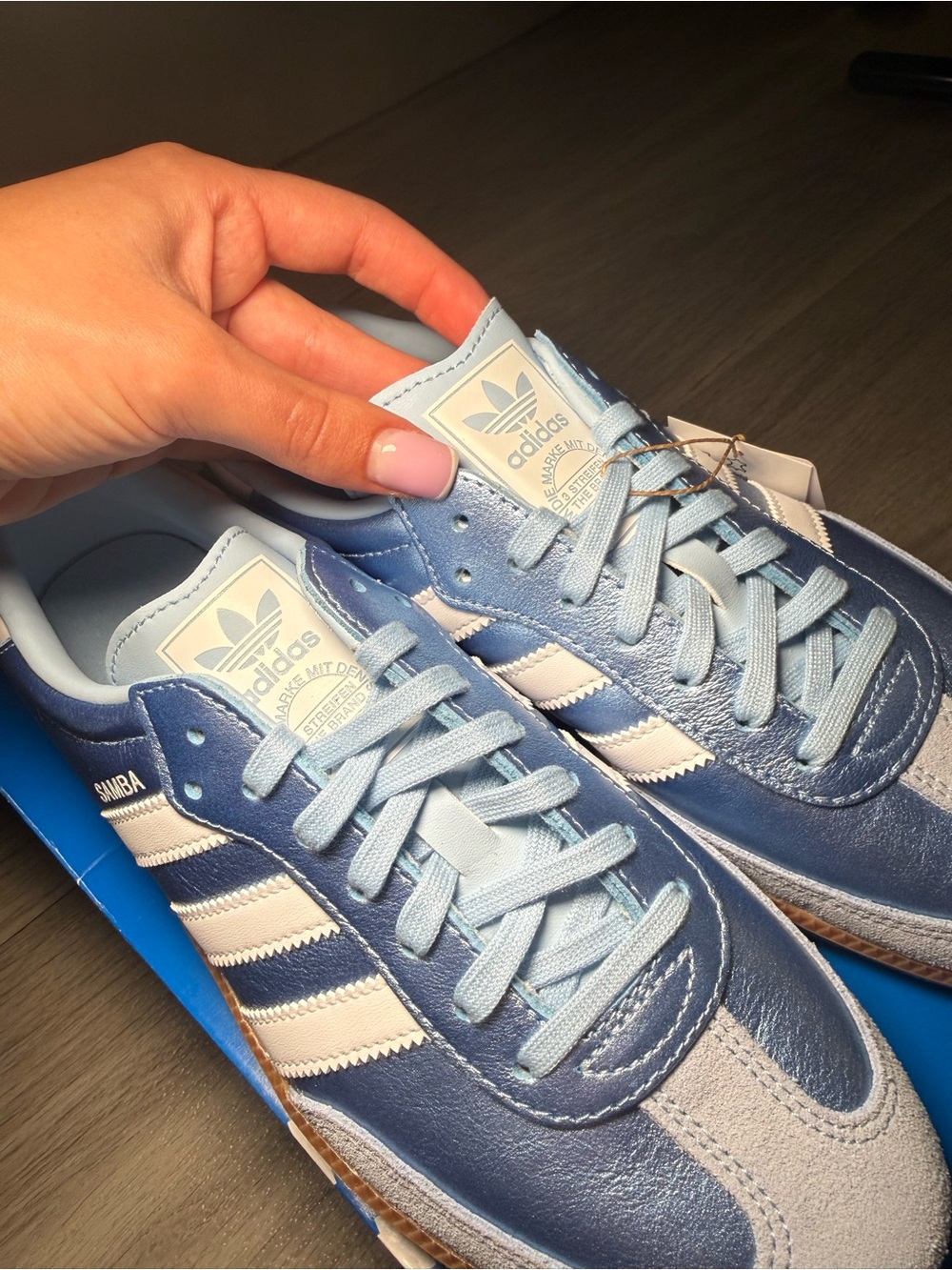 adidas Women's Samba Sneakers in Navy and Light Blue
